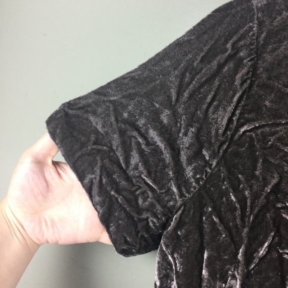 Madewell Velvet Silk Choker Cutout Keyhole Back Short Sleeve Top Size Small - Picture 9 of 11